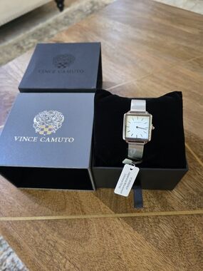 Vince Camuto Silver Mesh Square Watch